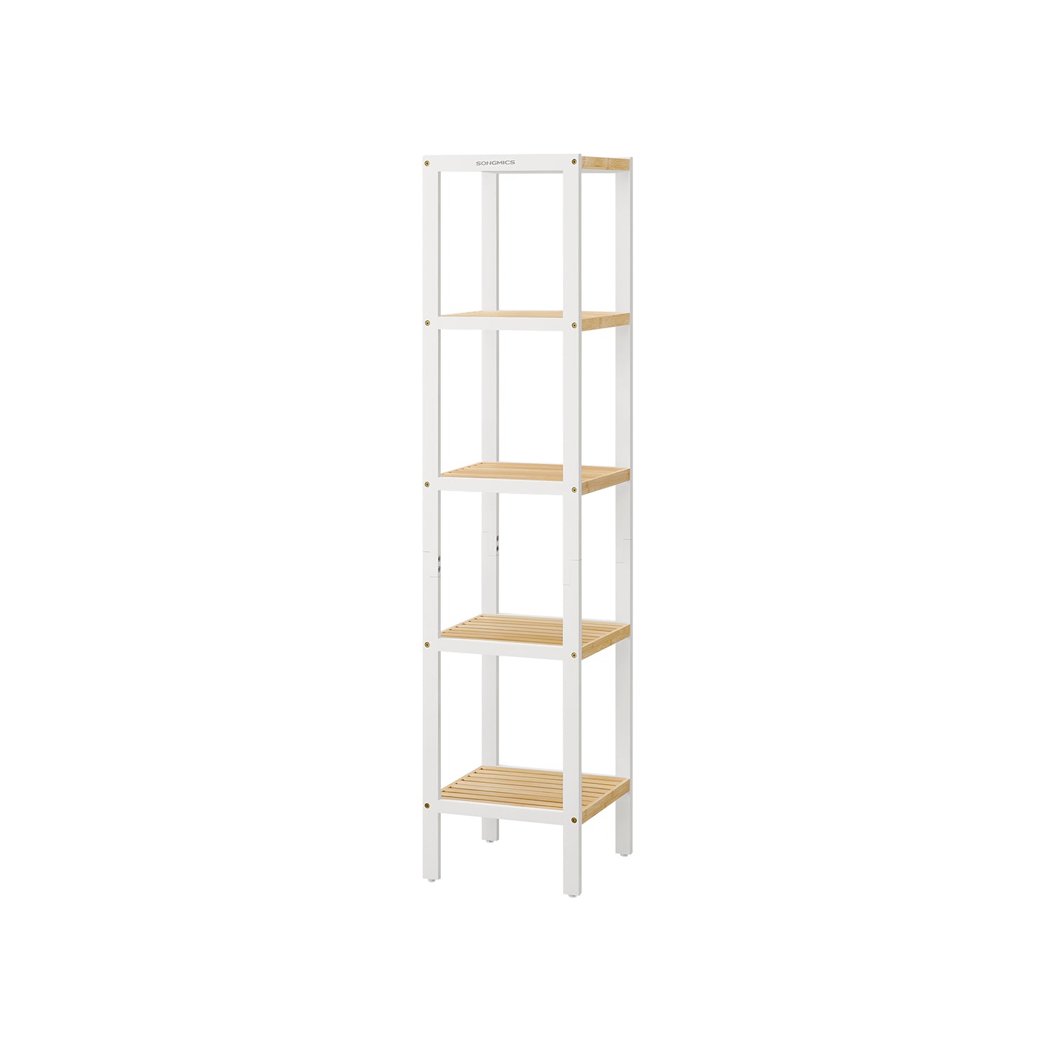 Bambus Badezimmerregal - 5 Schichten - Wolky White & Natural Beige