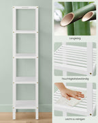 Badezimmerregal - schmal - mit 5 Levels - Wolkwit