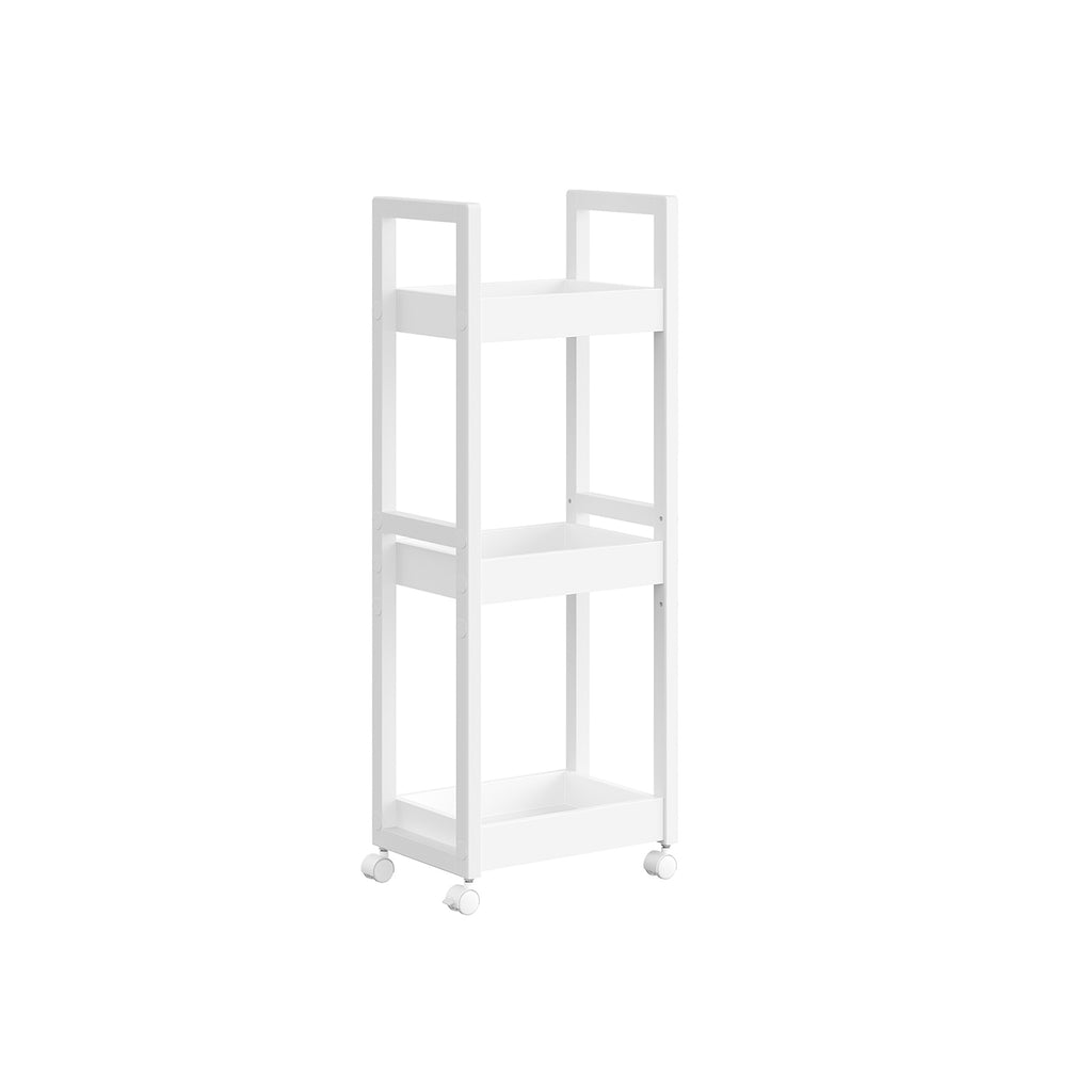 Badezimmerregal - mit 3 Levels - schmal - Raum - unterspürt - weiß