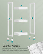 Badezimmerregal - mit 3 Levels - schmal - Raum - unterspürt - weiß