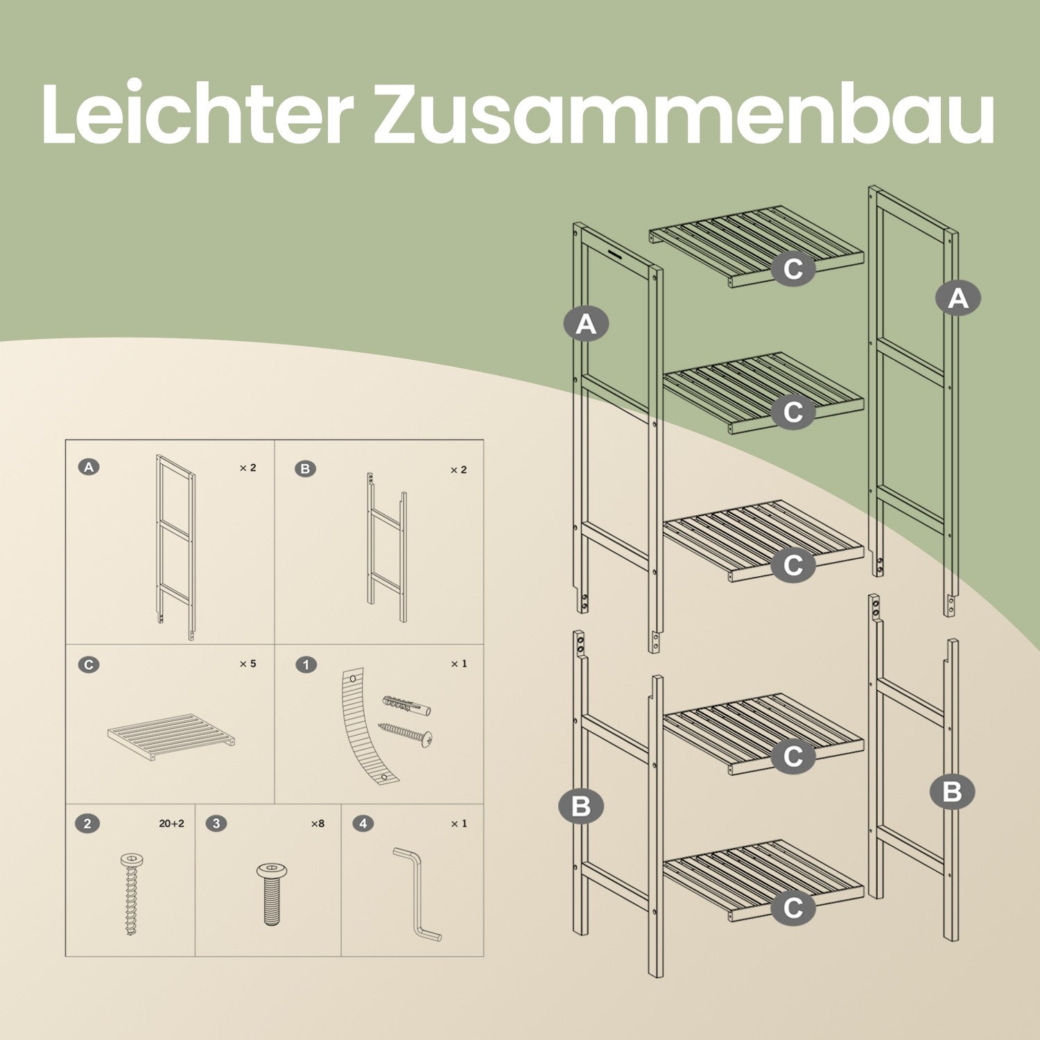 Badezimmerbrett 5 Level, schmales Regal, multifunktionales Lagerregal