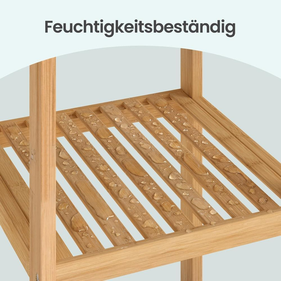 Badkamerrek - Bamboe - 6 Verstelbare Planken - 178 cm - Naturel