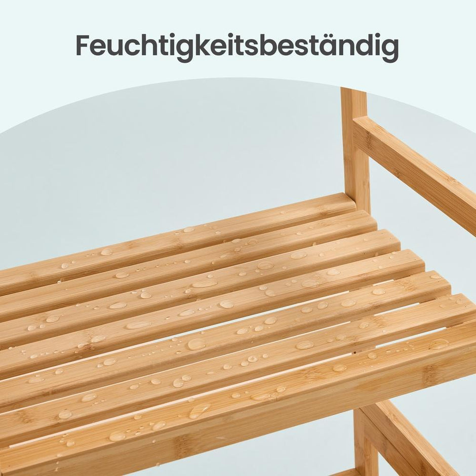Badkamerrek - Bamboe - 6 Verstelbare Planken - 173 cm - Naturel