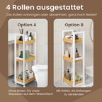 Wagen, Badezimmerregal, Nisplank -Bambus