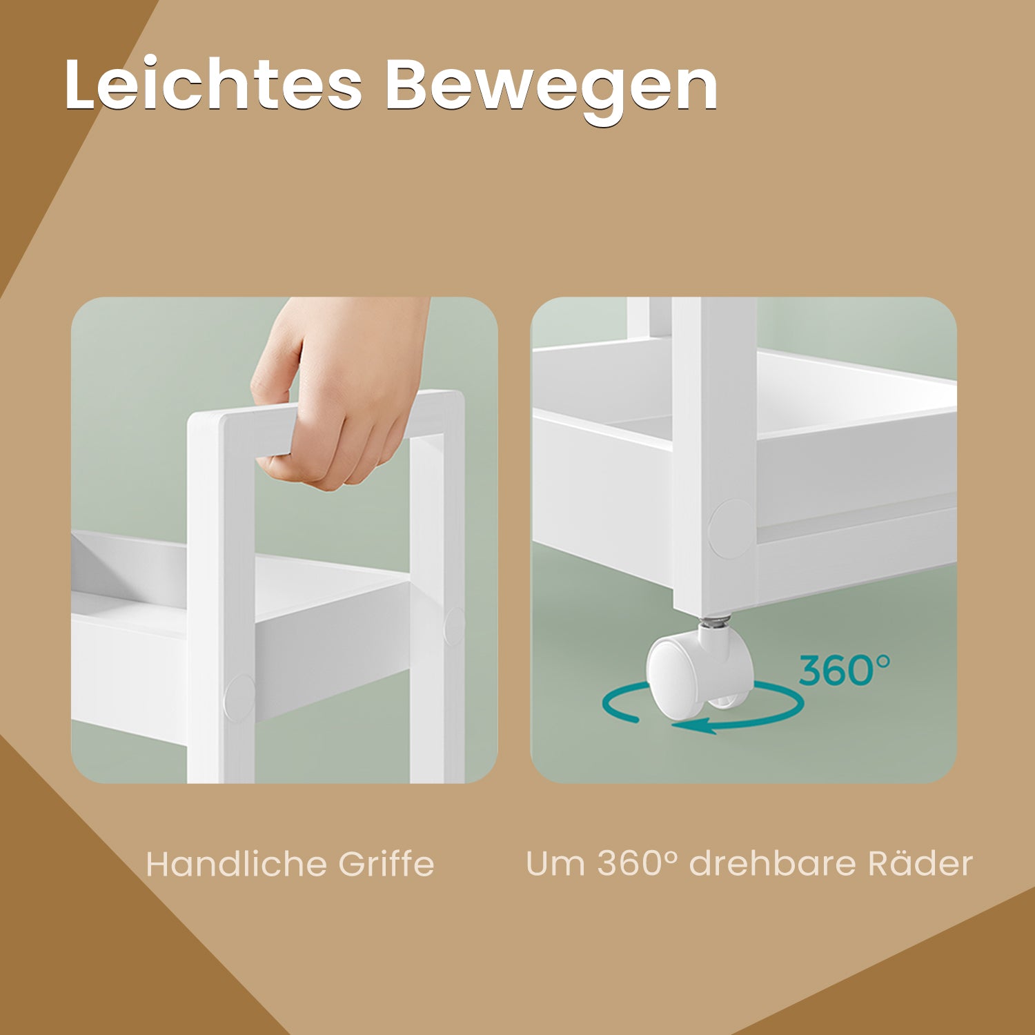 Wagen, Badezimmerregal, Nisplank -Bambus