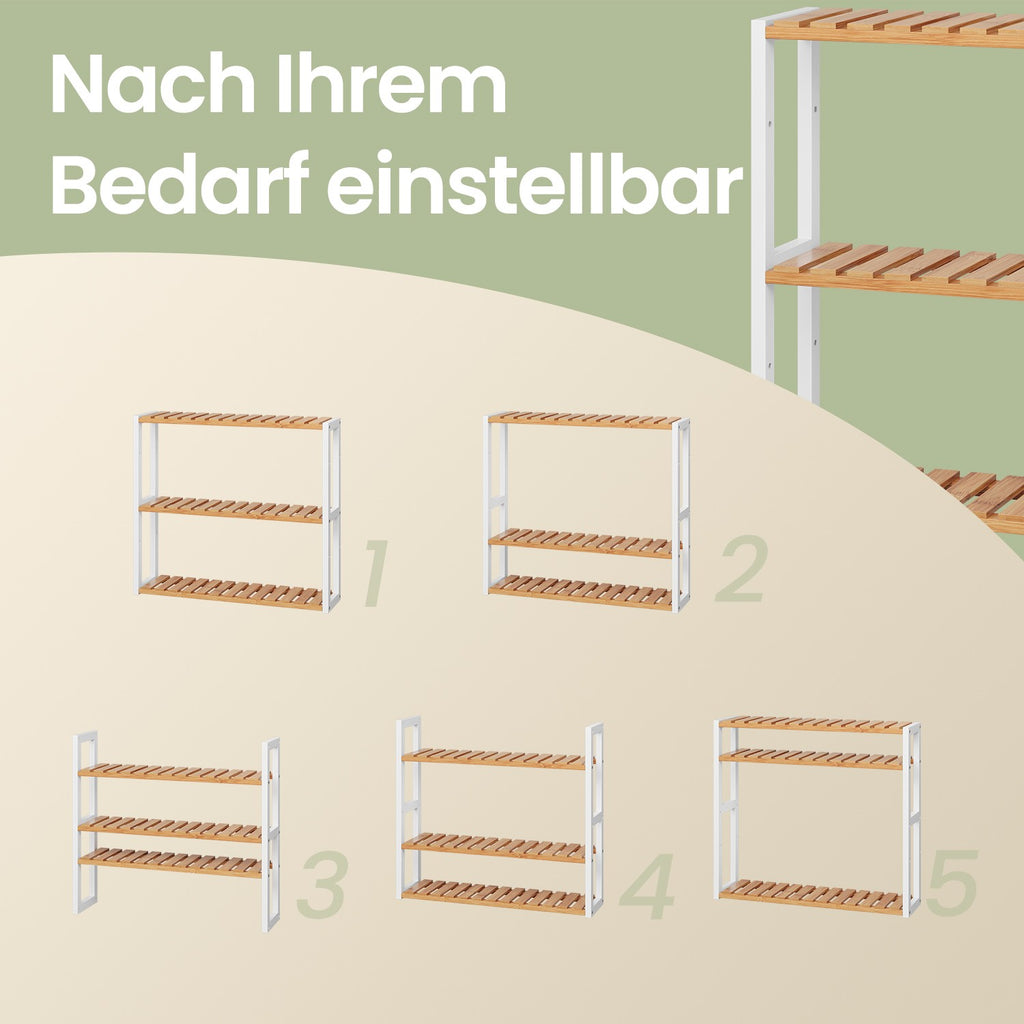 Badezimmerregal, Badezimmerregal, Pflanzenregal mit 3 verstellbaren Regalen