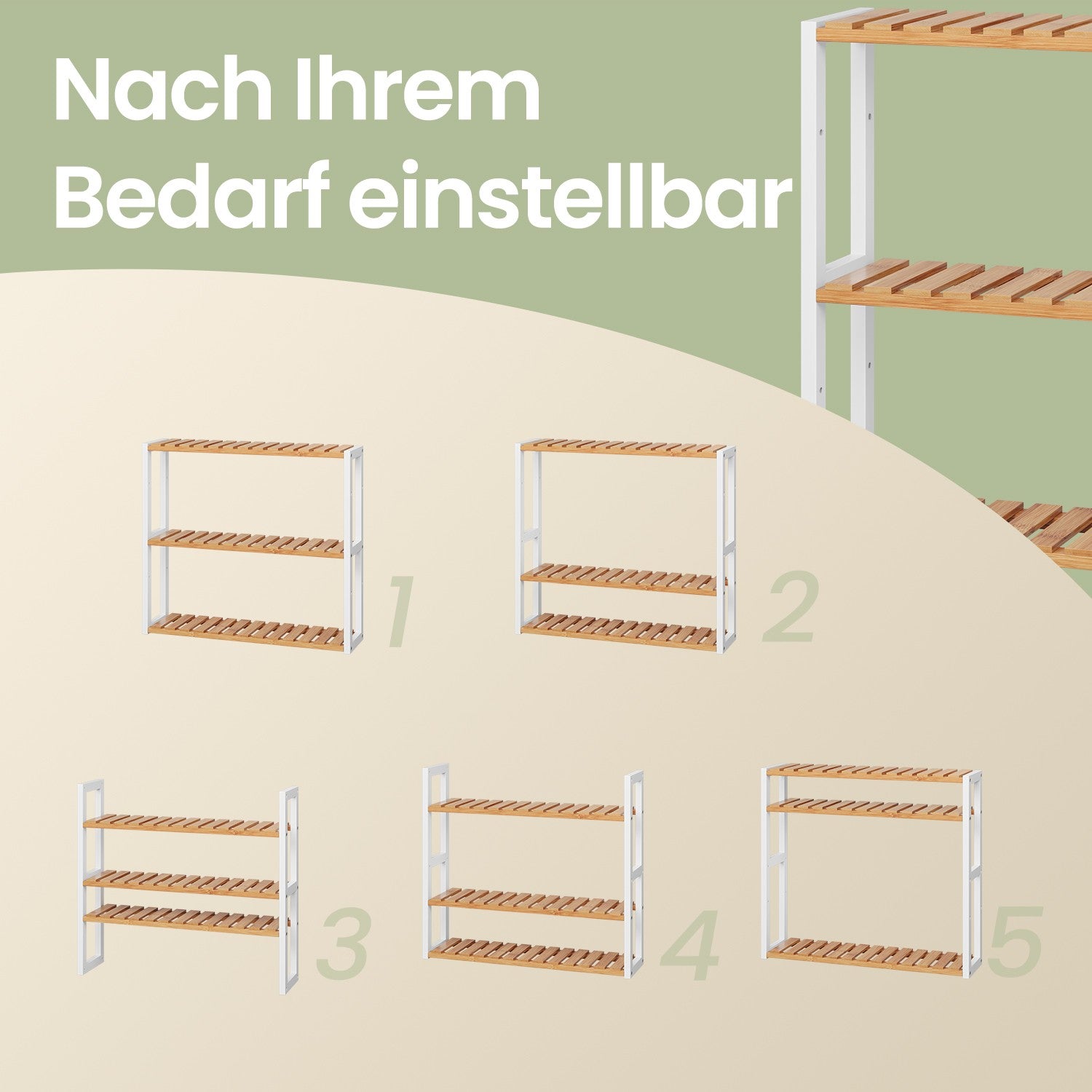 Badezimmerregal, Badezimmerregal, Pflanzenregal mit 3 verstellbaren Regalen