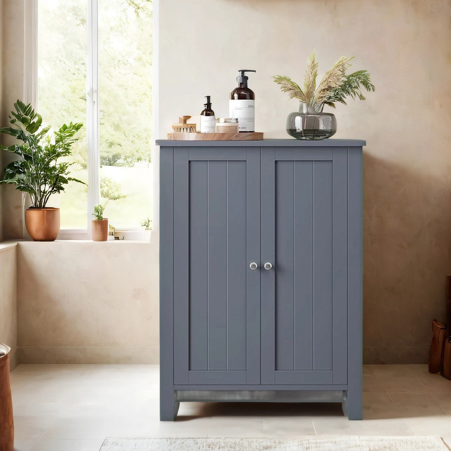 Badezimmermöbel, ein freistehender Badezimmerschrank, Lagerschrank