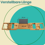 Bamplank von Bambus - länger, mit Tassenhalter und Buchhilfe