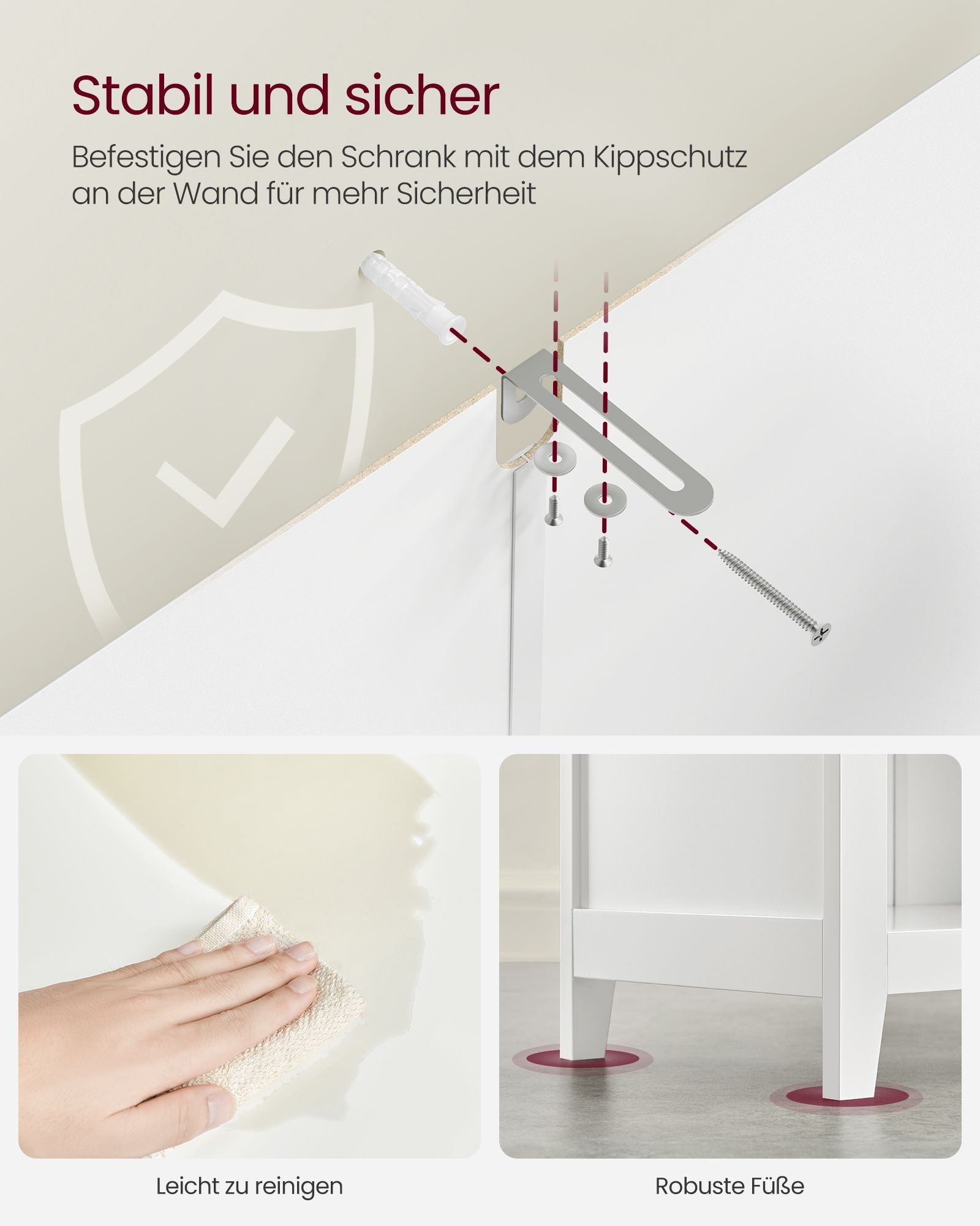 Badezimmermöbel - mit verstellbaren Händlern - Wolkwit