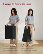 Wäschekorb - mit Planke - Tinte Schwarz und Vintage Braun