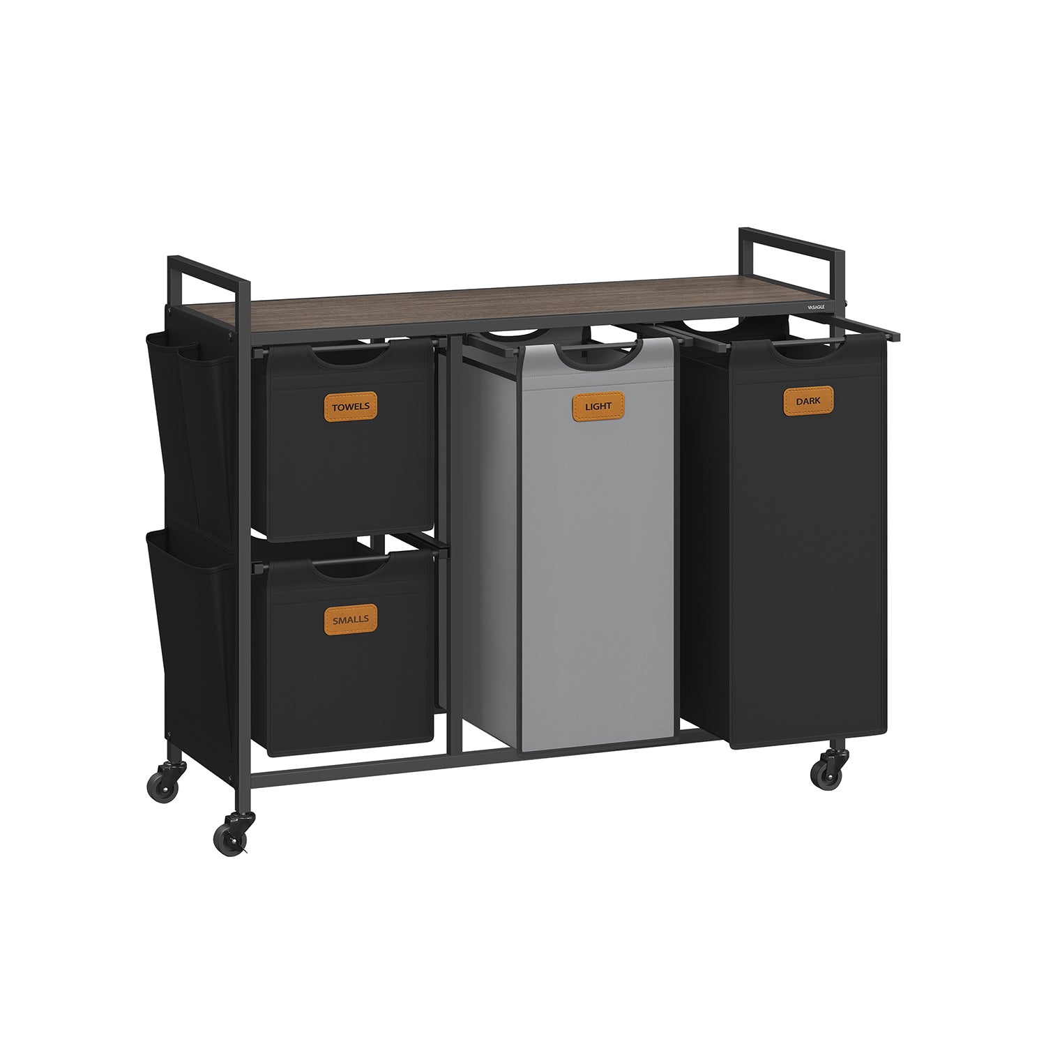 Wäschereikorb 4 Kurse Chestnut-Ink-Schwarz-Pigeon Grey