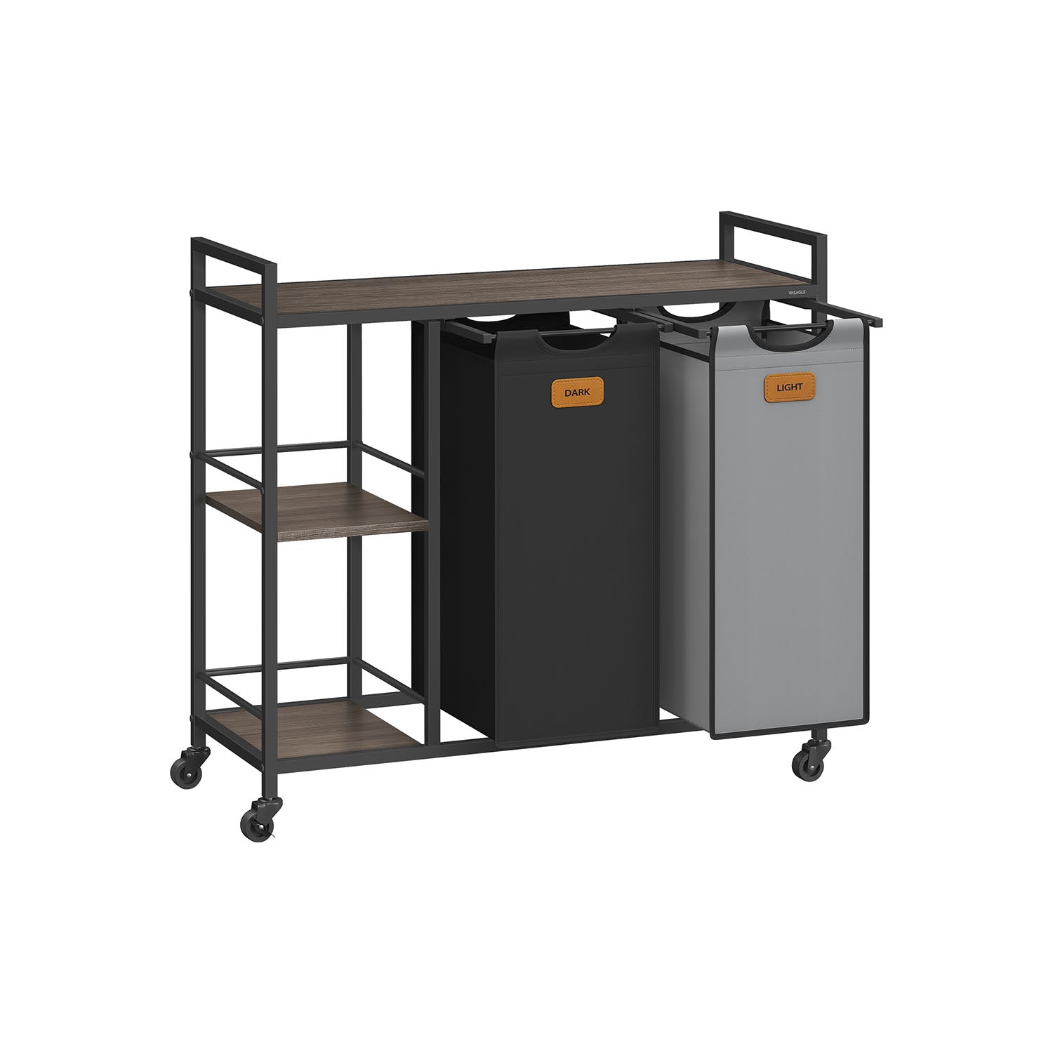 Wäschereikorb 2 Kurse Chestnut-Ink-Schwarz-Pigeon Grey