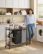 Wäschereikorb 2 Kurse Chestnut-Ink-Schwarz-Pigeon Grey