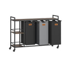 Wäschereikorb mit 3 Fächern - auf Rädern mit abnehmbaren Kursen