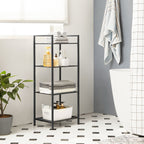 Badezimmerregal - Stehstange - Plant Rack - Badezimmerschrank - Schwarz