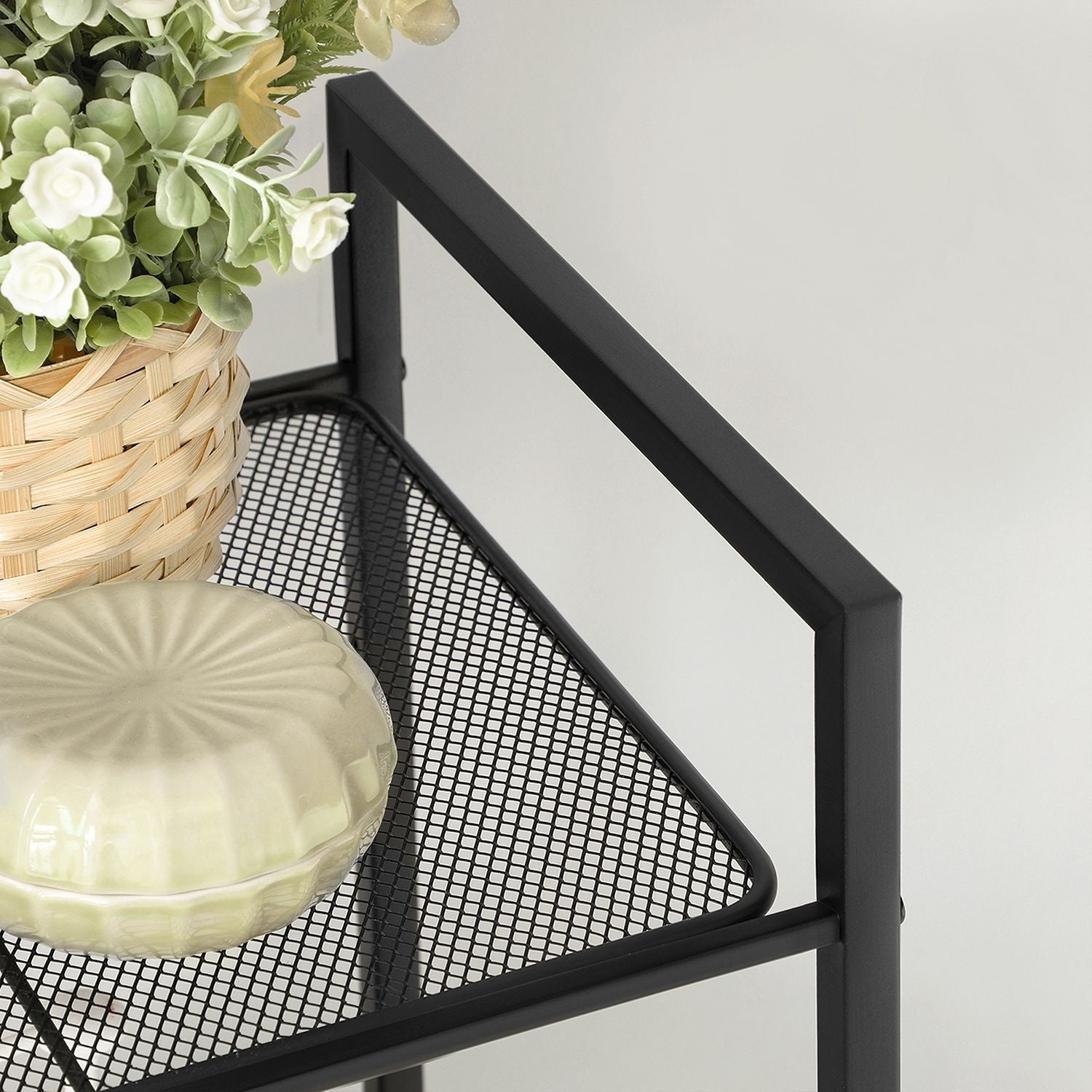 Badezimmerregal - Stehstange - Plant Rack - Badezimmerschrank - Schwarz