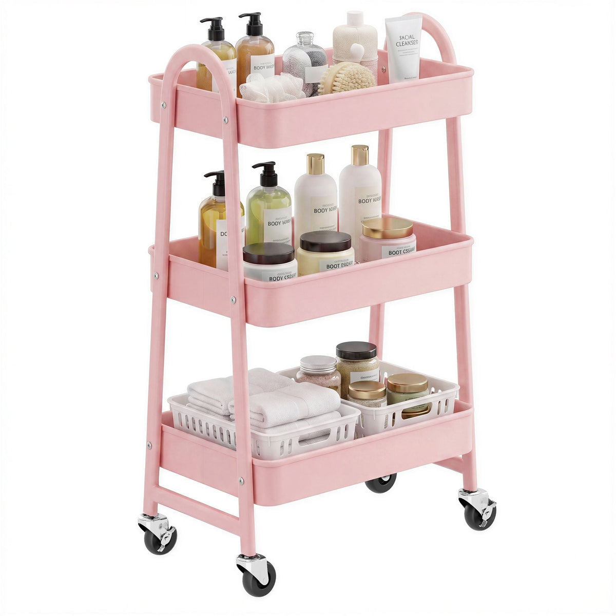 Kitchen Trolley - On Wheels with Shelves