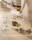 Trolley - 25,5 x 41 x 68 cm - Wit/Goud Eiken - 3 lagen - Maximale belasting per plank 10 kg
