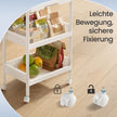 Keukentrolley - 3 Etages - Met Lade - Afneembaar Blad - Wit Eiken
