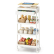 Trolley - 25,5 x 41 x 91 cm - Wit/Goud Eiken - 4 laags - Kunststof en Multiplex - Max. 10 kg per plank