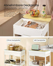 Trolley - 25,5 x 41 x 91 cm - Wit/Goud Eiken - 4 laags - Kunststof en Multiplex - Max. 10 kg per plank