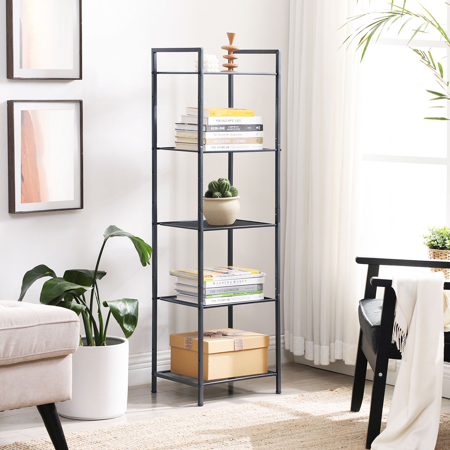Badezimmerschrank - Stehstange - Lagerschrank - Wohnzimmermöbel - Schwarz