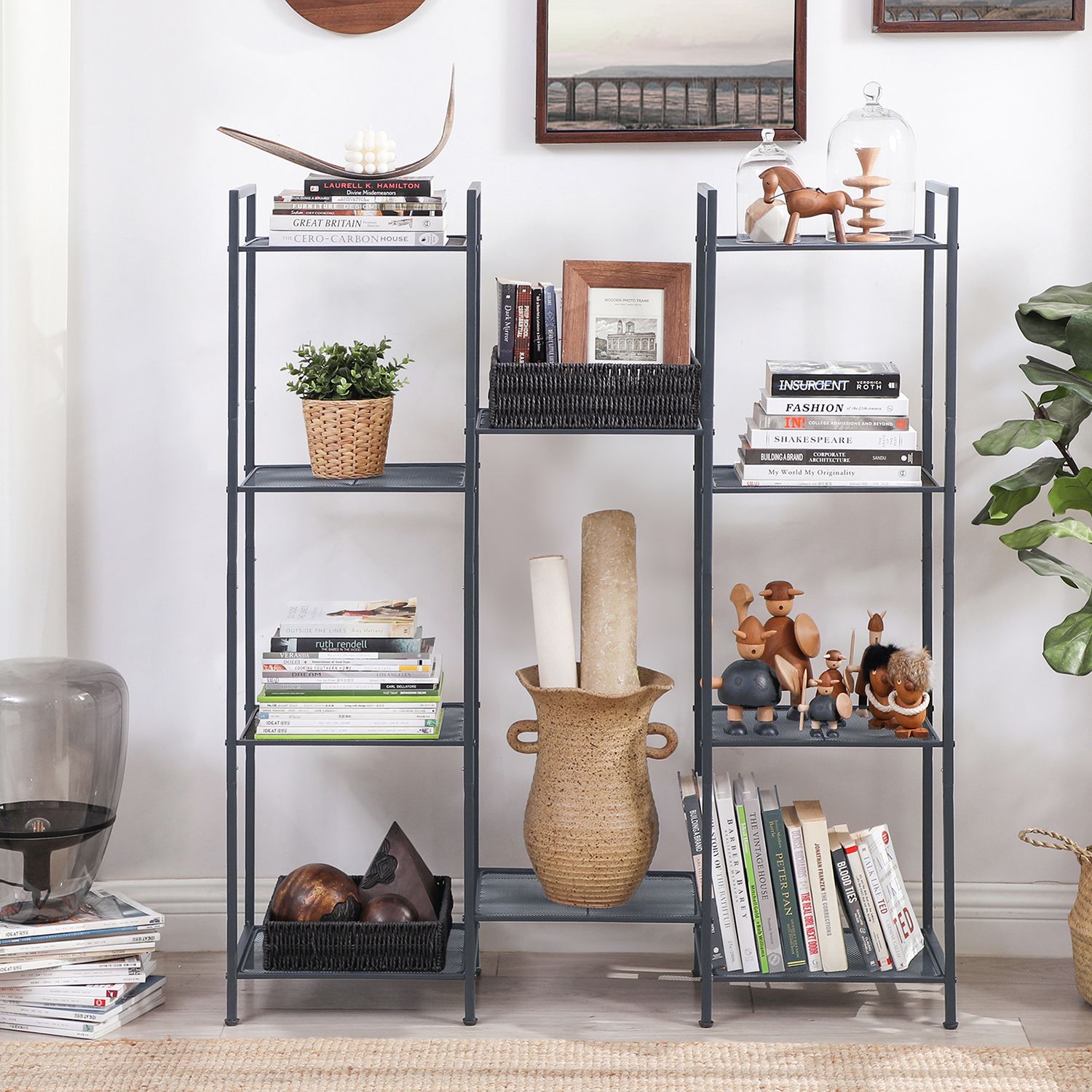Badezimmerschrank - Stehstange - Lagerschrank - Wohnzimmermöbel - Schwarz