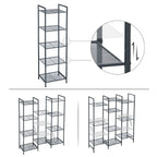 Badezimmerschrank - Stehstange - Lagerschrank - Wohnzimmermöbel - Schwarz