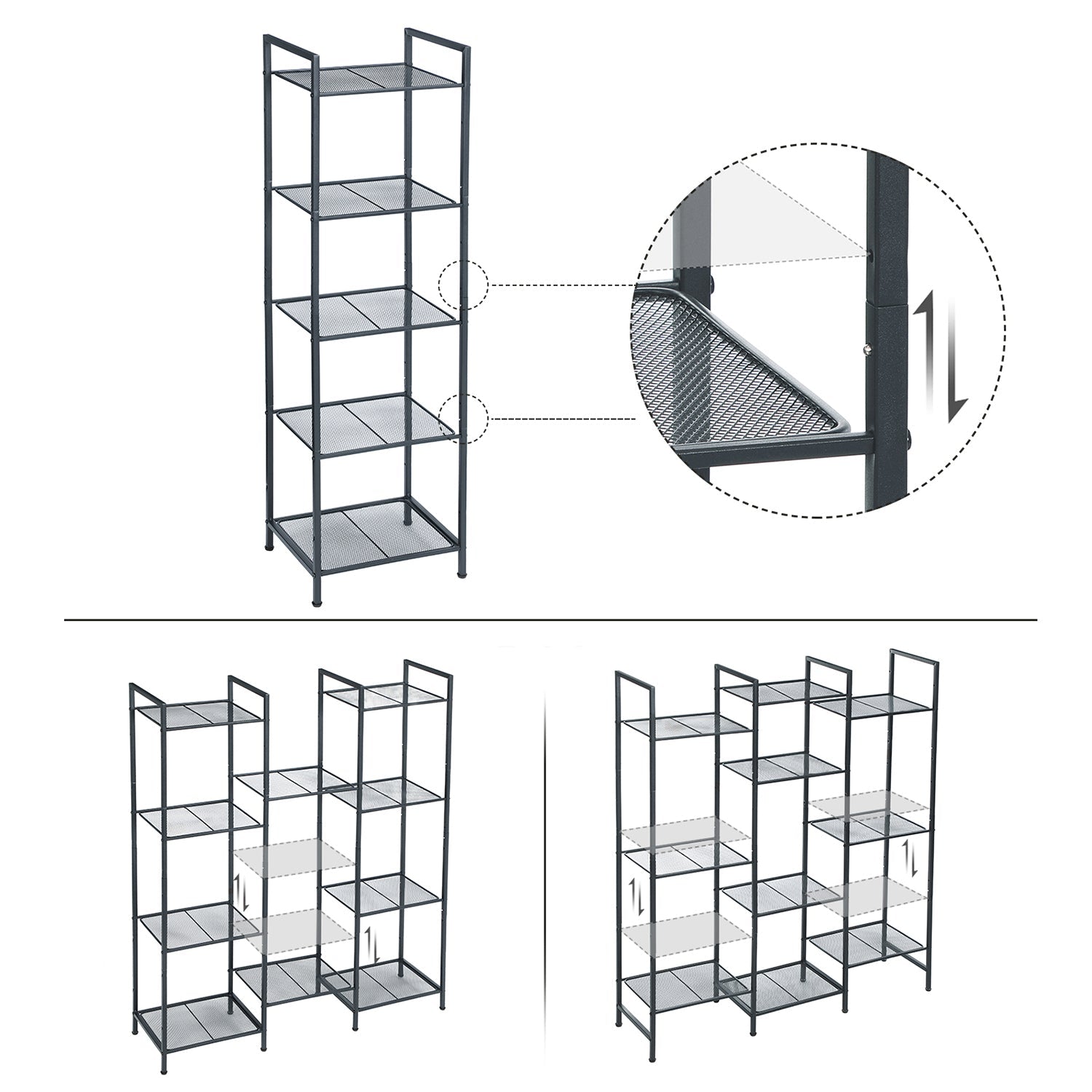Badezimmerschrank - Stehstange - Lagerschrank - Wohnzimmermöbel - Schwarz