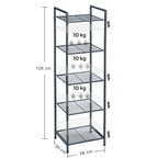Badezimmerschrank - Stehstange - Lagerschrank - Wohnzimmermöbel - Schwarz