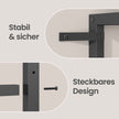 Kratten Rek – 2 Niveaus voor 6 Kratten – 3 Planken – Staal – Tot 150 kg per Niveau – Vintage Bruin en Zwart