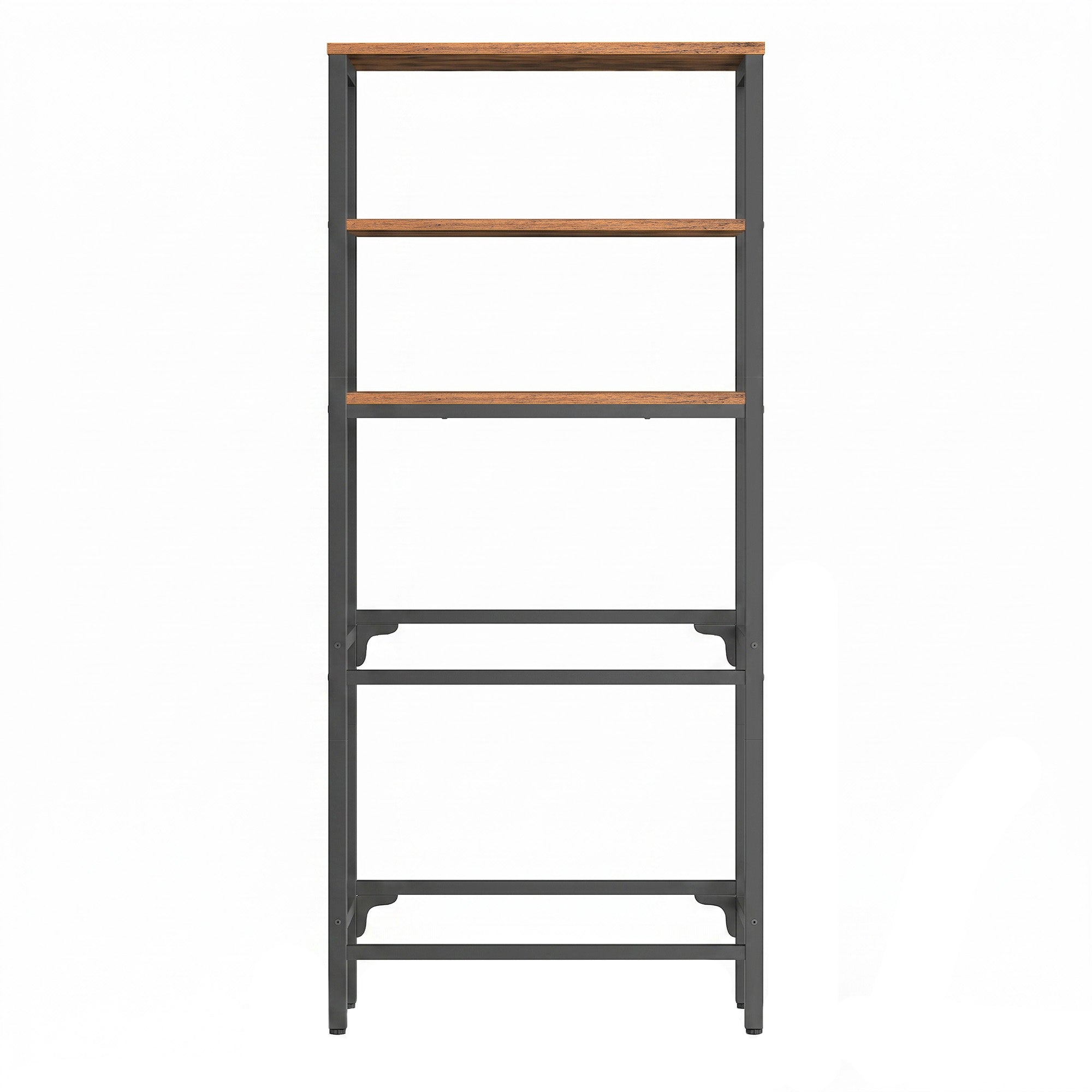 Krattenrek - Voor 4 Kratten - 3 Planken - Staal - Bruin-Zwart