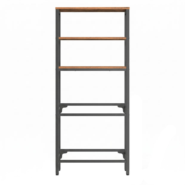 Krattenrek - Voor 4 Kratten - 3 Planken - Staal - Bruin-Zwart