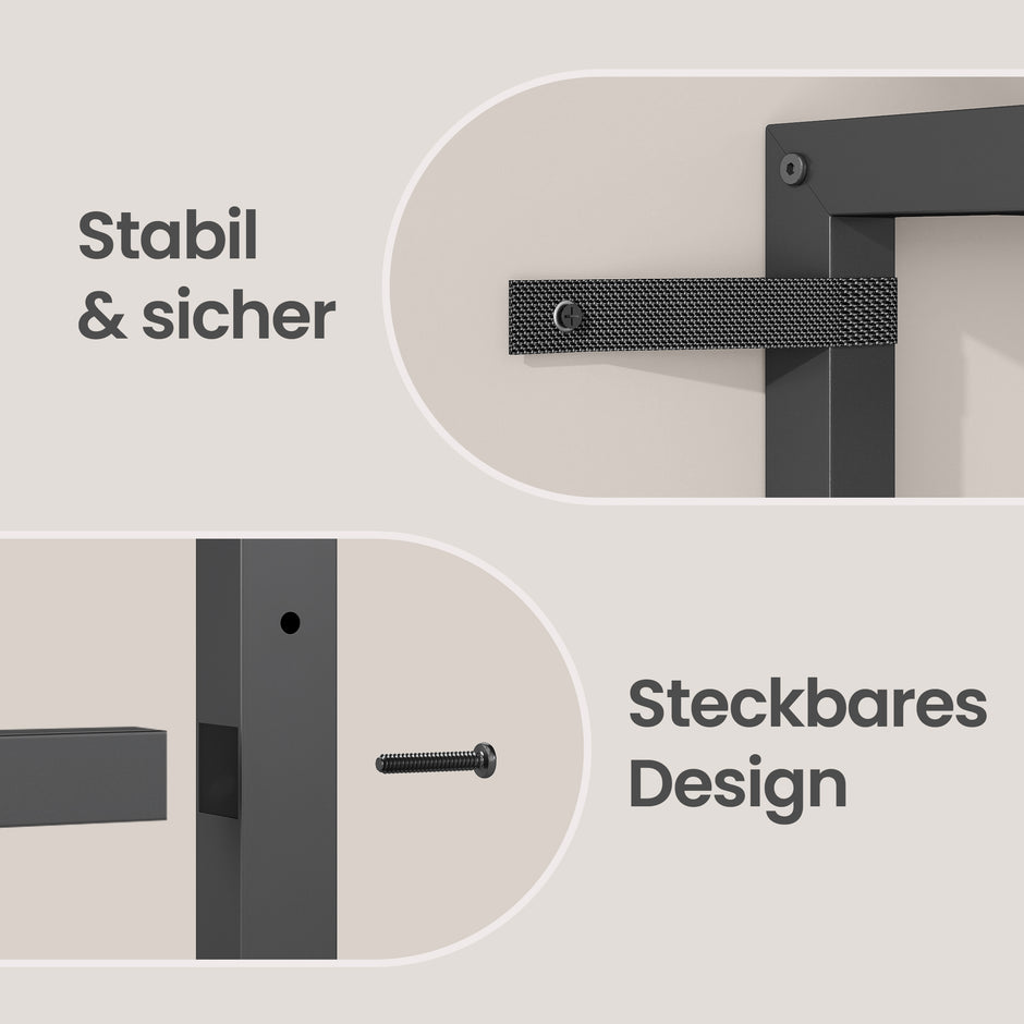 Krattenrek - Voor 4 Kratten - 3 Planken - Staal - Bruin-Zwart