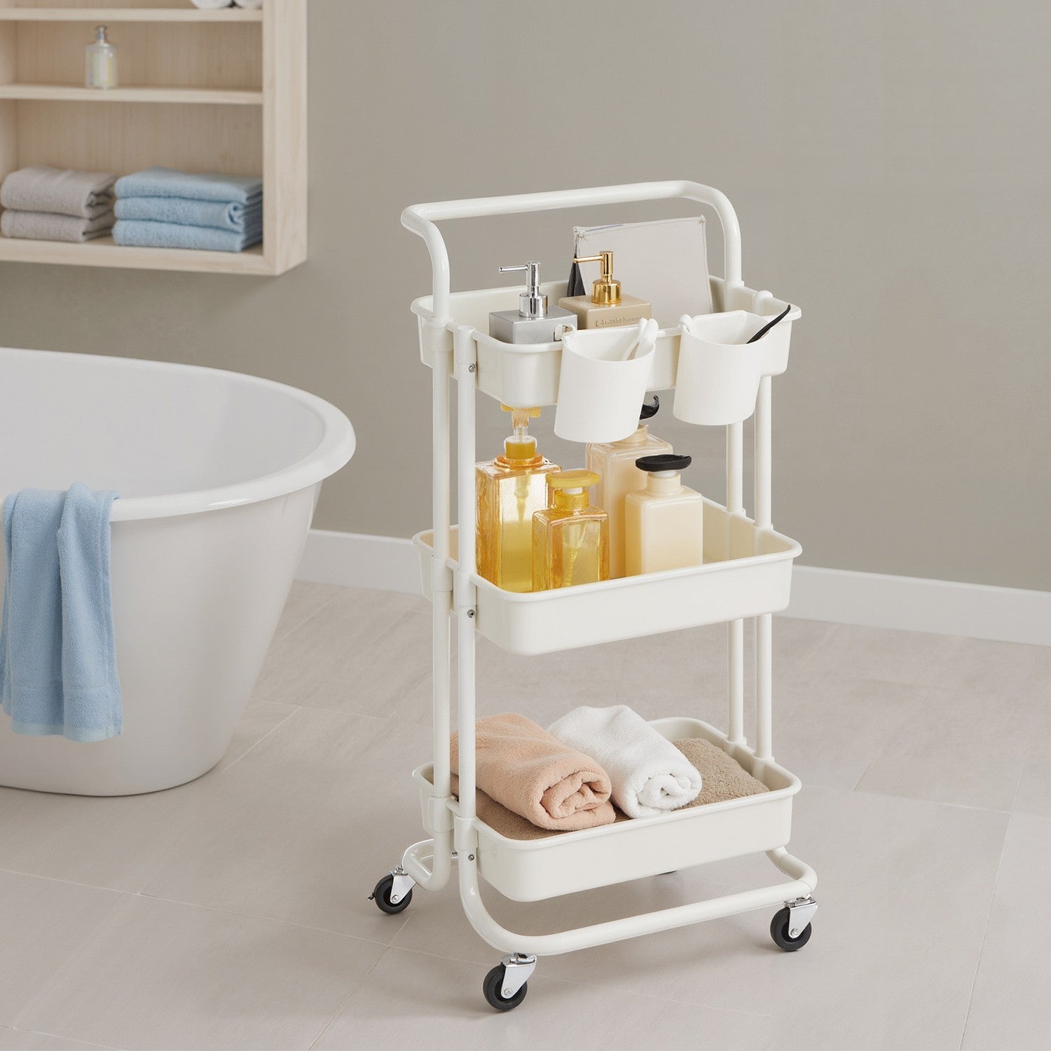 3-layerer Trolley, Servierwagen, Küchenwagen mit Griff