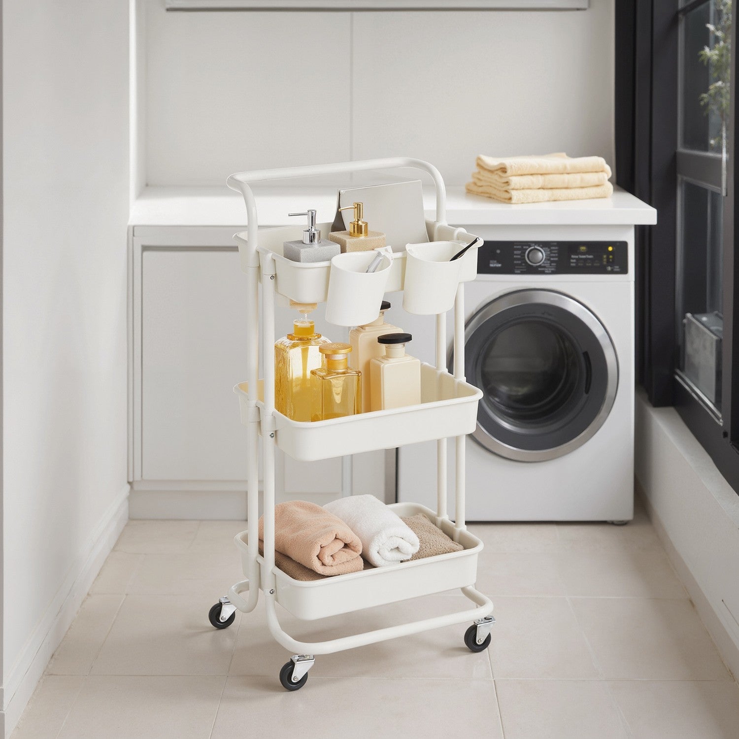 3-layerer Trolley, Servierwagen, Küchenwagen mit Griff