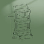 3-layerer Trolley, Servierwagen, Küchenwagen mit Griff