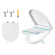 Toiletbril - 42,5 x 36,8 cm - softclose-mechanisme - afneembare zitting - PP-kunststof - wit - maximaal draagvermogen 300 kg