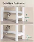 Badezimmerregal-3-Level-Bambus-gewölbte weiße natürliche Farbe