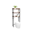 Badezimmerregal - mit 3 offenen Regalen - Industrial - Braun/Schwarz