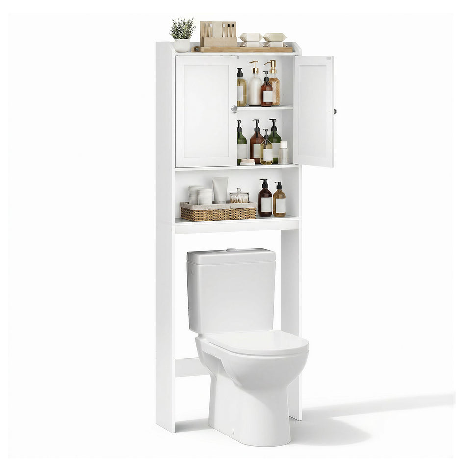 Badkamerkast – Smal en Hoog – Met Deuren en Planken – 62,4 x 20 x 170 cm – Wit