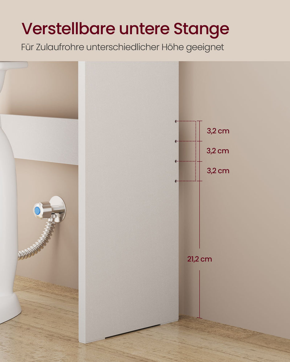 Badkamerkast – Smal en Hoog – Met Deuren en Planken – 62,4 x 20 x 170 cm – Wit