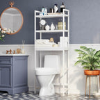 Toilettenschrank - Aufbewahrungsschrank für Badezimmer - oben die Toilette - Weiß
