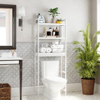Toilettenschrank - Aufbewahrungsschrank für Badezimmer - oben die Toilette - Weiß