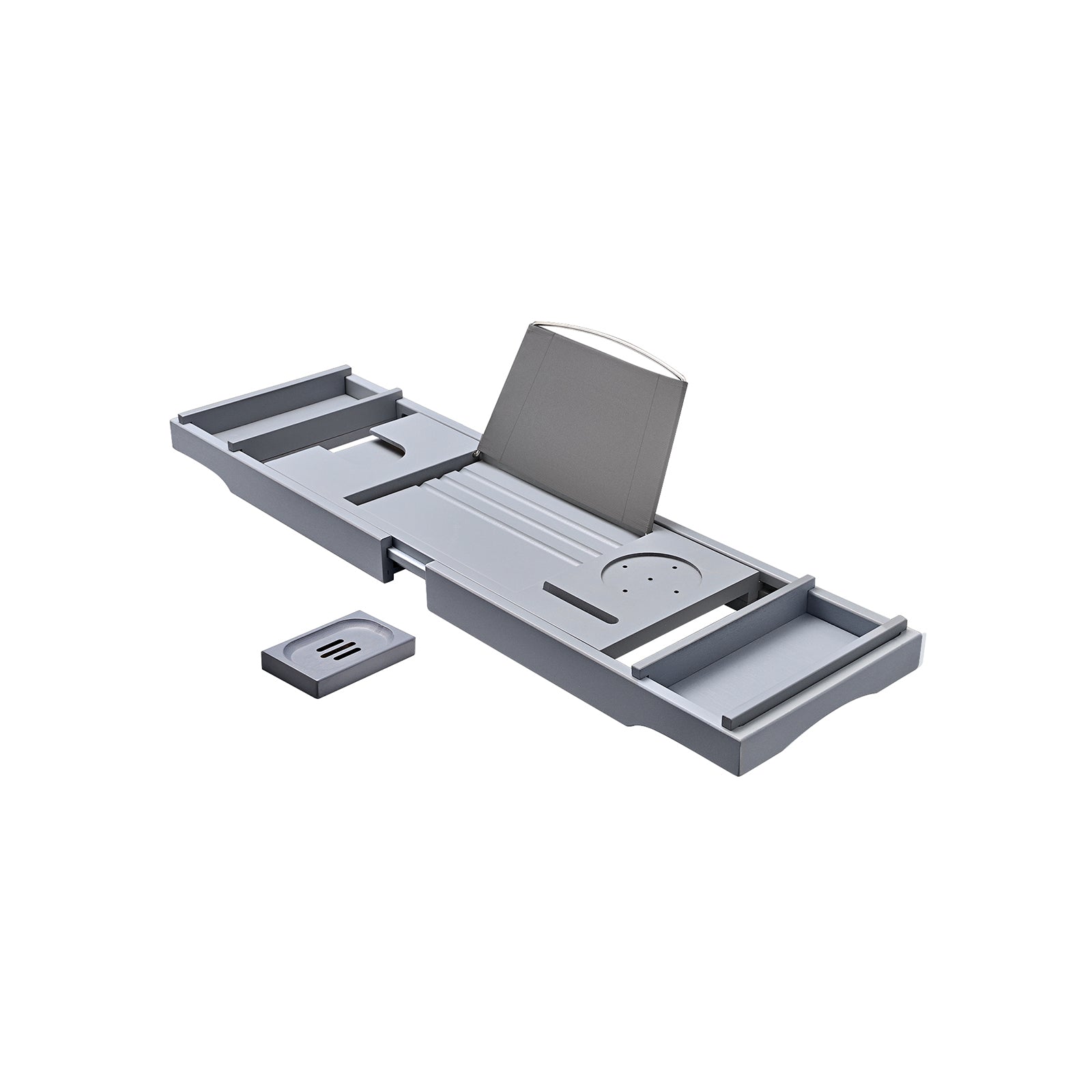 Badebadung - Bambus Badestange - Verstellbar (75-109) x 23 x 4,5 cm - Grau