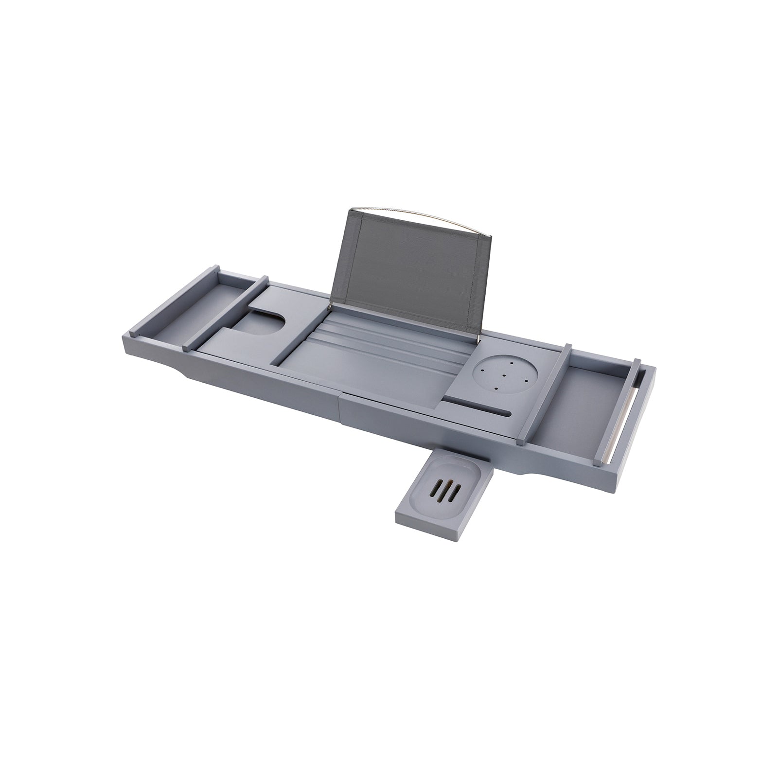 Badebadung - Bambus Badestange - Verstellbar (75-109) x 23 x 4,5 cm - Grau