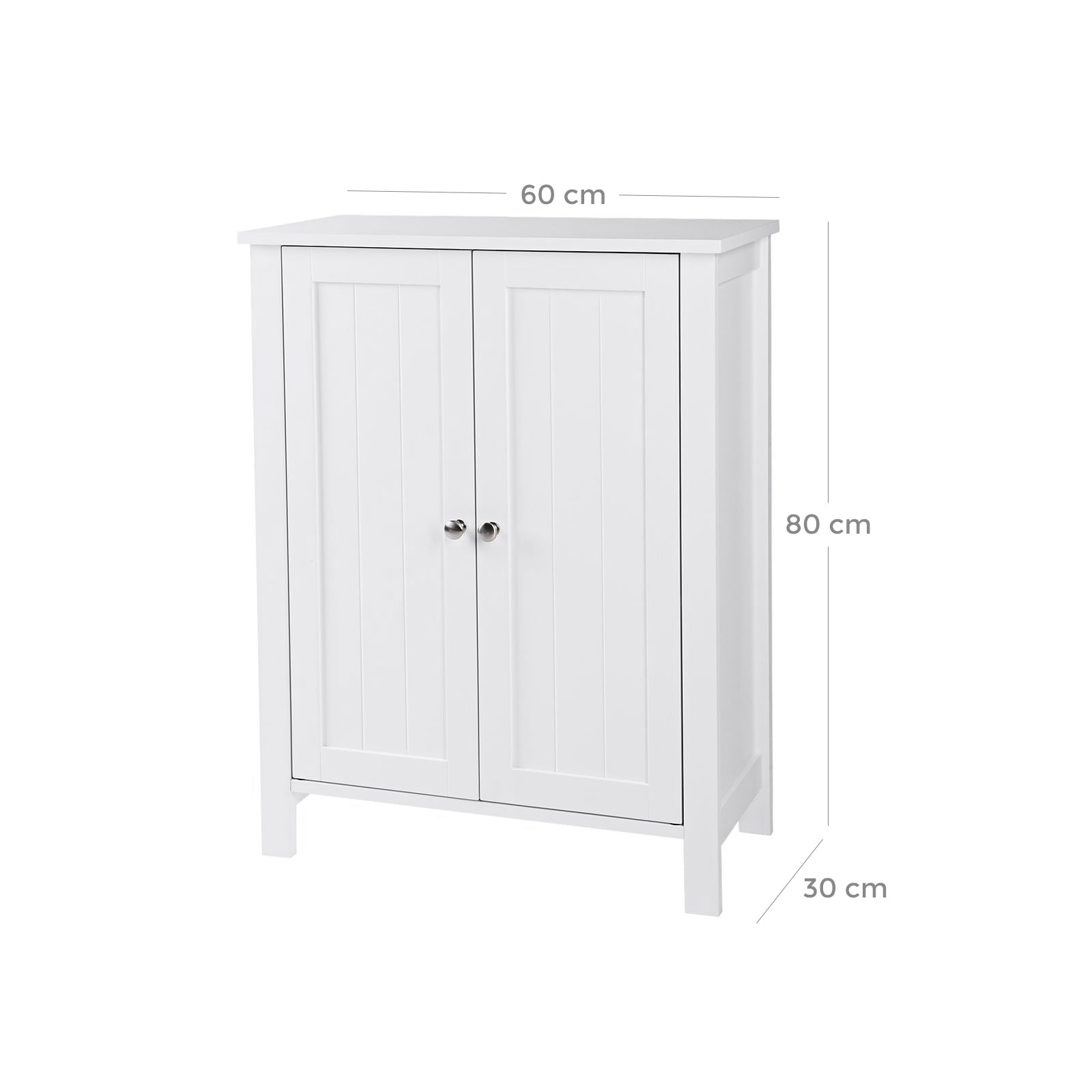 Badezimmerschrank - Doppeltür - Verstellbare Regale - Weiß