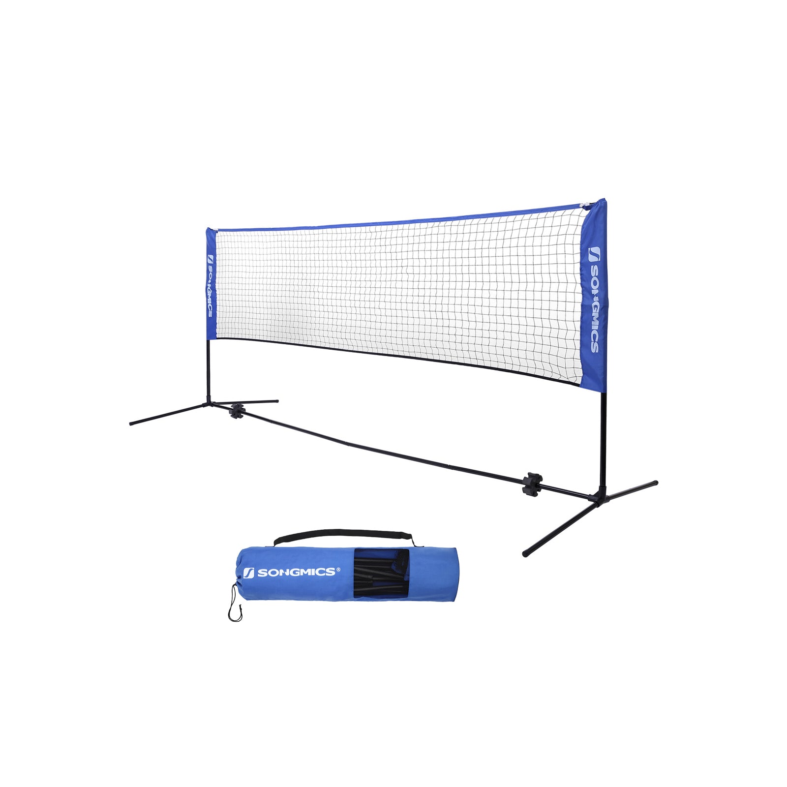 Badmintonnet - einstellbares Tennisnetz - 3 Meter - Blau