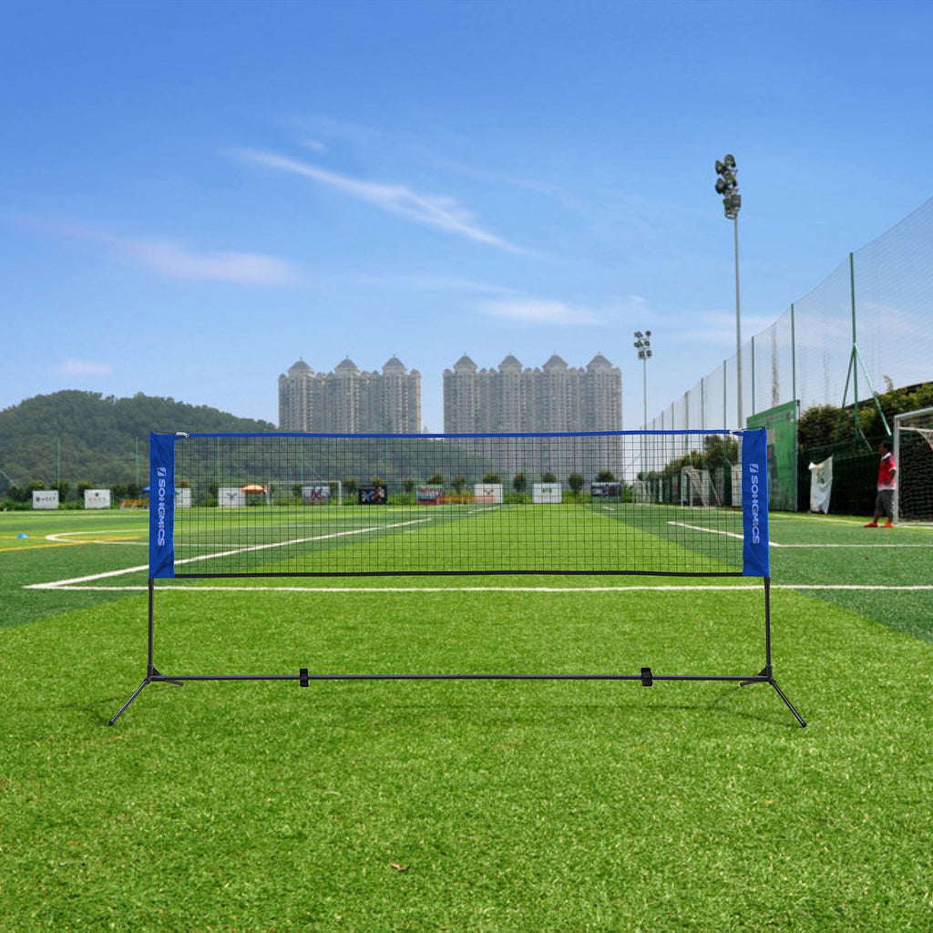 Badmintonnet - einstellbares Tennisnetz - 3 Meter - Blau